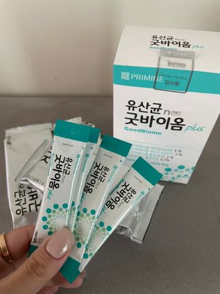 프리마인 유산균 국가지정연구소 선정, 살아있는 생유산균 200억 마리의 힘. 유산균n굿바이옴플러스 — 5점을 준 리뷰어가 2021년 10월 올린 사용 사진