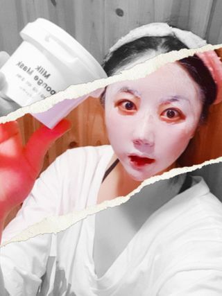 리더스코스메틱 리더스 밀크 스폰지 마스크 — 5점을 준 리뷰어가 2021년 1월 올린 사용 사진
