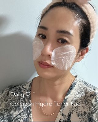 웰더마 프리미엄 콜라겐 하이드로 토너 패드 60매/1개 — 5점을 준 리뷰어가 2025년 7월 올린 사용 사진