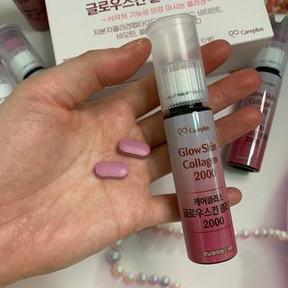 [경남제약헬스케어] 케어플러스 글로우스킨 콜라겐 2000 1박스(10일분) / 피부기능성 이중제형 마시는콜라겐 — 5점을 준 리뷰어가 2024년 7월 올린 사용 사진