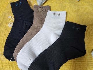 [사이즈가 있는 양말 필로이] 남/여 골지 발목 양말 4족 세트 남【S, M, L, XL】여【S, M, L】_컬러 랜덤 — 5점을 준 리뷰어가 2022년 6월 올린 사용 사진