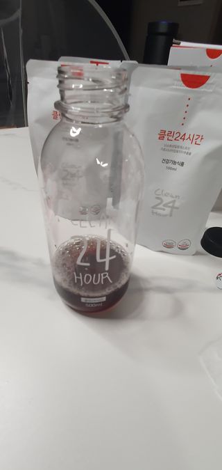 클린24시간 1BOX(5포) + 전용보틀(500ml) — 5점을 준 리뷰어가 2023년 7월 올린 사용 사진
