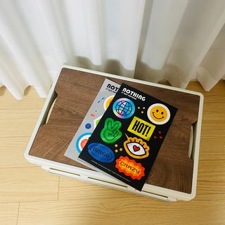 나무드 [nothing] 접이식 폴딩박스 수납 정리함 공간 리빙 박스 56L — 4점을 준 리뷰어가 2021년 10월 올린 사용 사진