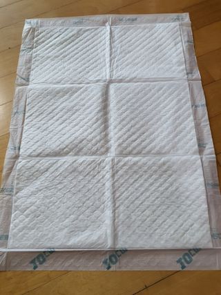 아베크 펫 와이드 프리미엄 중형 애견 강아지 배변 패드 54매 1팩 45g — 5점을 준 리뷰어가 2021년 7월 올린 사용 사진