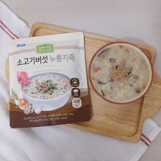 상하키친 소고기버섯 누룽지죽 / 들깨닭고기 누룽지죽 — 5점을 준 리뷰어가 2021년 10월 올린 사용 사진