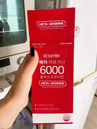 메타아르기닌 GC녹십자웰빙 메타 아르기닌 6000 플러스 오르니틴 — 5점을 준 리뷰어가 2022년 10월 올린 사용 사진