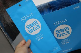 [심폐소생소] KF94 오늘의 마스크 대형 — 5점을 준 리뷰어가 2021년 12월 올린 사용 사진