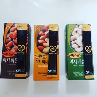 짜먹는 이지견과 짜먹는 이지아몬드, 짜먹는 이지허니피넛, 짜먹는 이지캐슈넛 각 10g X  10포 — 5점을 준 리뷰어가 2021년 3월 올린 사용 사진