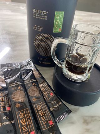 프리마인 자체 기업부설 연구소에서 찾아낸 건강한 수면의 비밀.  슬립토 플러스 30포 — 5점을 준 리뷰어가 2022년 8월 올린 사용 사진