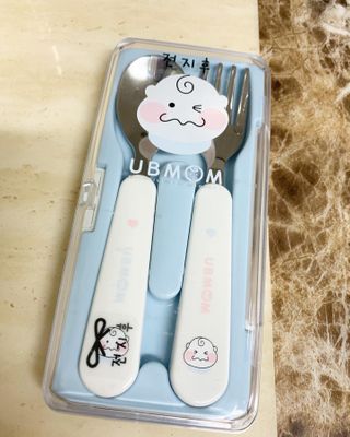 유비맘 스푼포크 케이스 세트 1+1 _컬러랜덤 발송 — 5점을 준 리뷰어가 2021년 2월 올린 사용 사진