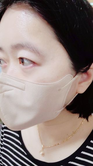 애니가드 셋업마스크 4컬러 각 10매입 [크리미베이지, 캐시미어로즈, 초콜렛브라운, 미드나잇네이비] — 5점을 준 리뷰어가 2022년 2월 올린 사용 사진