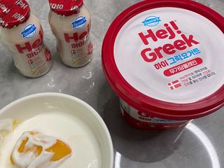[구매평]덴마크 하이(Hej!) 브랜드 패키지(요구르트, 그릭요거트)only 로켓프레쉬 — 5점을 준 리뷰어가 2025년 4월 올린 사용 사진