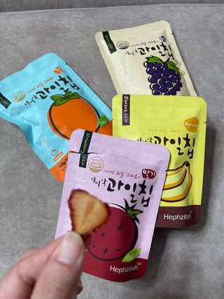 아비삭 과일칩 딸기, 감, 포도, 바나나 4종 — 4.5점을 준 리뷰어가 2021년 8월 올린 사용 사진