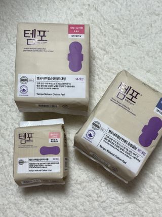 N[템포] 템포 패드 내추럴 순면 생리대 SET(중형 슬림 + 대형 + 라이너) — 5점을 준 리뷰어가 2024년 2월 올린 사용 사진