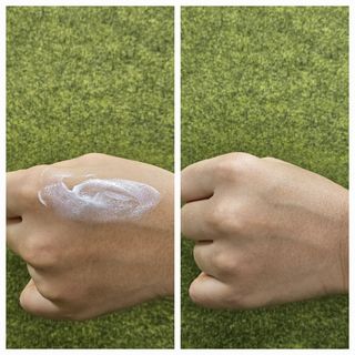틱톡 [후르디아] 백탁NO! 화잘먹 수분광 선 에센스✨ — 5점을 준 리뷰어가 2023년 9월 올린 사용 사진