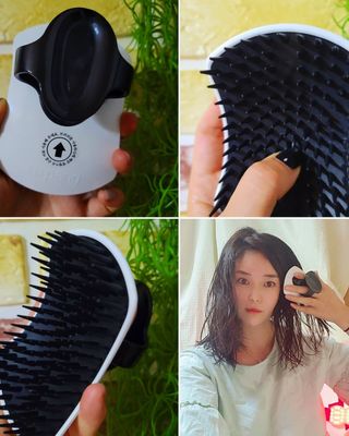 온가족 시원한샴푸 깨끗한두피 샴푸브러쉬 두피스케일링 히트팡블랙에디션 — 5점을 준 리뷰어가 2021년 8월 올린 사용 사진
