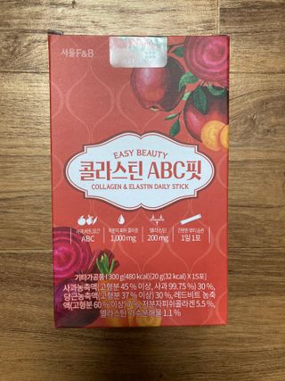 서울에프엔비 콜라스틴 3종 뷰티젤리스틱 45입 [ABC핏 15입 /  석류핏 15입 / 청스피루리나 15입] — 5점을 준 리뷰어가 2021년 9월 올린 사용 사진
