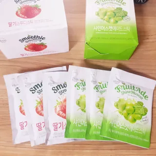 [복음자리] 바리스타 패키지 2종 랜덤발송 (딸기스무디 스틱+샤인머스캣에이드 or 망고스무디+자몽에이드) — 4점을 준 리뷰어가 2022년 7월 올린 사용 사진
