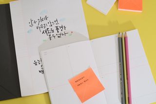 플러스엑스 오브젝트 Object by 3 크리에이티브 세트 - 아이디어노트, 위클리플래너, 스티키메모패드 — 5점을 준 리뷰어가 2022년 1월 올린 사용 사진