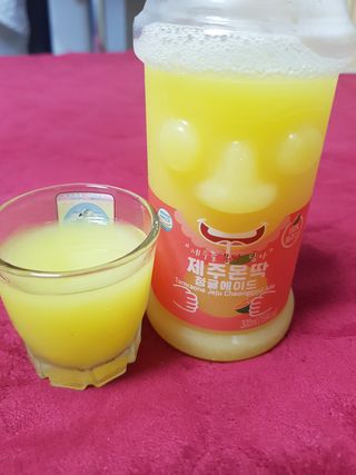 탐라원 제주의 맛, 몬딱주스 4종세트 - 한라봉몬딱주스, 천혜향몬딱주스, 청귤에이드, 당근몬딱주스 — 5점을 준 리뷰어가 2021년 8월 올린 사용 사진