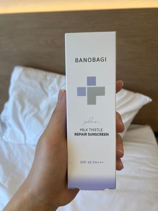 바노바기 코스메틱 바노바기 밀크씨슬 리페어 시카 선스크린 플러스 50ml — 5점을 준 리뷰어가 2023년 1월 올린 사용 사진