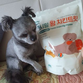 [펫시밀] 원물그대로 영양듬뿍 동결건조 왕북어트릿300g,왕치킨트릿400g,열빙어트릿300g 대용량 간식 — 5점을 준 리뷰어가 2023년 5월 올린 사용 사진