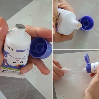 닥터데디스 안심불소 튼튼치약(청포도, 민트 중 택 1) 60g + 여행용 미니 치약 15g — 4점을 준 리뷰어가 2022년 7월 올린 사용 사진