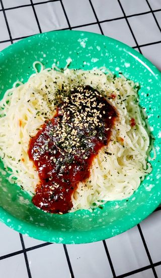 [한면원] 비빔국수 2인분 — 4점을 준 리뷰어가 2022년 8월 올린 사용 사진