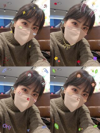 애니가드 셋업마스크 4컬러 각 10매입 [크리미베이지, 캐시미어로즈, 초콜렛브라운, 미드나잇네이비] — 5점을 준 리뷰어가 2022년 2월 올린 사용 사진