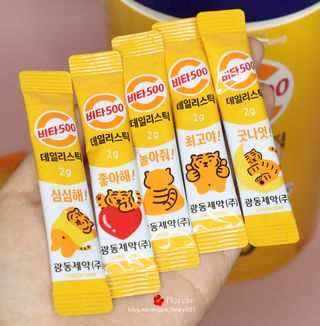 광동생활건강 프리 [광동] VB와 VC를 함유한 멀티 비타민 비타 500 데일리 스틱 180포 — 5점을 준 리뷰어가 2025년 5월 올린 사용 사진
