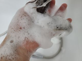 더마힐 헤어 컨디셔닝 샴푸 500ml 3종 중 택1 — 5점을 준 리뷰어가 2021년 4월 올린 사용 사진
