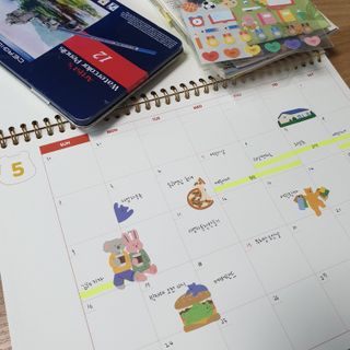 리훈 곰부 체크리스트+ 곰부 리무버블스티커 1장 — 5점을 준 리뷰어가 2021년 5월 올린 사용 사진