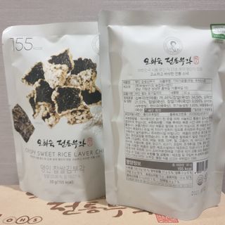 오희숙 전통부각 명인 찹쌀김부각, 찹쌀다시마부각, 황태껍질튀각 총 6봉 — 5점을 준 리뷰어가 2021년 6월 올린 사용 사진
