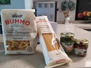 이탈리안 프리미엄 파스타 룸모 Rummo 파스타 2종 + 바질 페스토 + 블랙 트러플 페이스트 — 5점을 준 리뷰어가 2021년 7월 올린 사용 사진