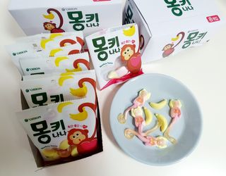 폭신 쫄깃 식감 로맨스, 몽키나나 젤리 8봉지 — 5점을 준 리뷰어가 2021년 3월 올린 사용 사진