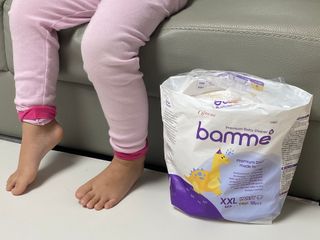 오브맘 밤 프리미엄 아기 기저귀 팬티형 밴드형 — 5점을 준 리뷰어가 2021년 1월 올린 사용 사진