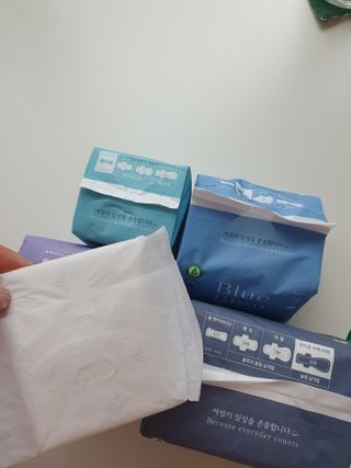 블루블루 유기농 순면 커버 생리대 — 5점을 준 리뷰어가 2021년 1월 올린 사용 사진