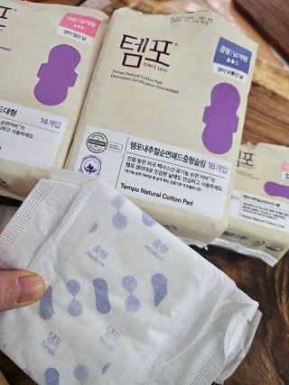N[템포] 템포 패드 내추럴 순면 생리대 SET(중형 슬림 + 대형 + 라이너) — 5점을 준 리뷰어가 2024년 2월 올린 사용 사진