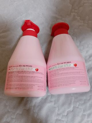 [과일나라] 피부가 마시는 딸기우유 바디클렌저&바디로션 — 5점을 준 리뷰어가 2022년 2월 올린 사용 사진