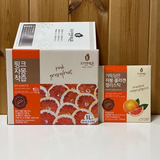 자연에온 핑크 자몽 착즙 100mL 10개입 1BOX +가 득담은 자몽 콜라겐 젤리스틱 1BOX — 4점을 준 리뷰어가 2021년 6월 올린 사용 사진