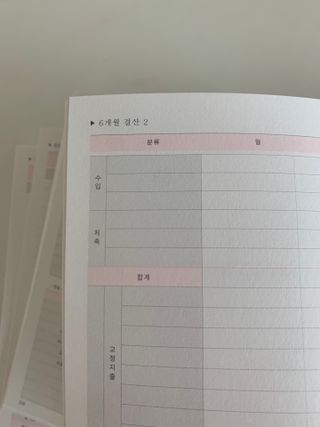 리훈 오늘쓰임 가계부 1년용 — 5점을 준 리뷰어가 2021년 5월 올린 사용 사진