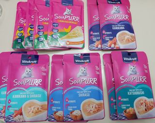 비타크래프트 고양이 수프 50g 3가지맛 x4팩씩 총 12팩 — 5점을 준 리뷰어가 2021년 8월 올린 사용 사진