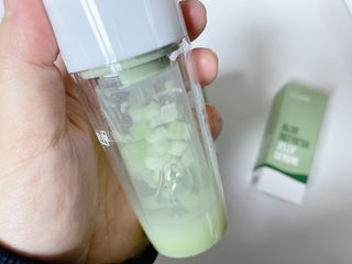 김정문알로에 큐어 큐어 알로에 리프레쉬 젤리 세럼, 큐어 알로에 하이드로 젤리 크림 — 5점을 준 리뷰어가 2021년 2월 올린 사용 사진