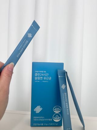 클린24시간 슬림앤유산균 1박스 (3.5g X 15포) — 5점을 준 리뷰어가 2022년 12월 올린 사용 사진