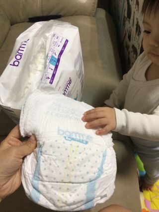 오브맘 밤 프리미엄 아기 기저귀 팬티형 밴드형 — 4.5점을 준 리뷰어가 2021년 1월 올린 사용 사진