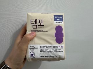 N[템포] 템포 패드 내추럴 순면 생리대 SET(중형 슬림 + 대형 + 라이너) — 5점을 준 리뷰어가 2024년 2월 올린 사용 사진