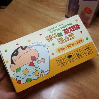 [숨그림] 덴탈마스크 짱구 우리아이 그리고 내가 쓰는 믿을수있는 케릭터 마스크 — 4점을 준 리뷰어가 2021년 10월 올린 사용 사진