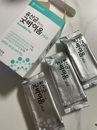 프리마인 유산균 국가지정연구소 선정, 살아있는 생유산균 200억 마리의 힘. 유산균n굿바이옴플러스 — 5점을 준 리뷰어가 2021년 11월 올린 사용 사진