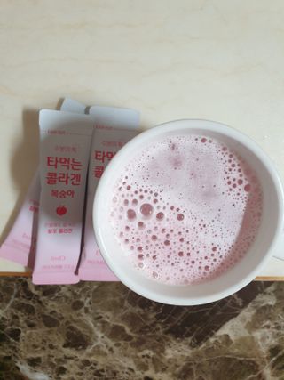 [음료수 대신 가능!]  빠르게 흡수되는 아임오 타먹는 콜라겐 1박스 — 3.5점을 준 리뷰어가 2023년 3월 올린 사용 사진