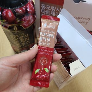 자연에온 몽모랑시 타트체리 3종 세트 구성 - 저분자콜라겐젤리, NFC 착즙주스 — 5점을 준 리뷰어가 2021년 7월 올린 사용 사진